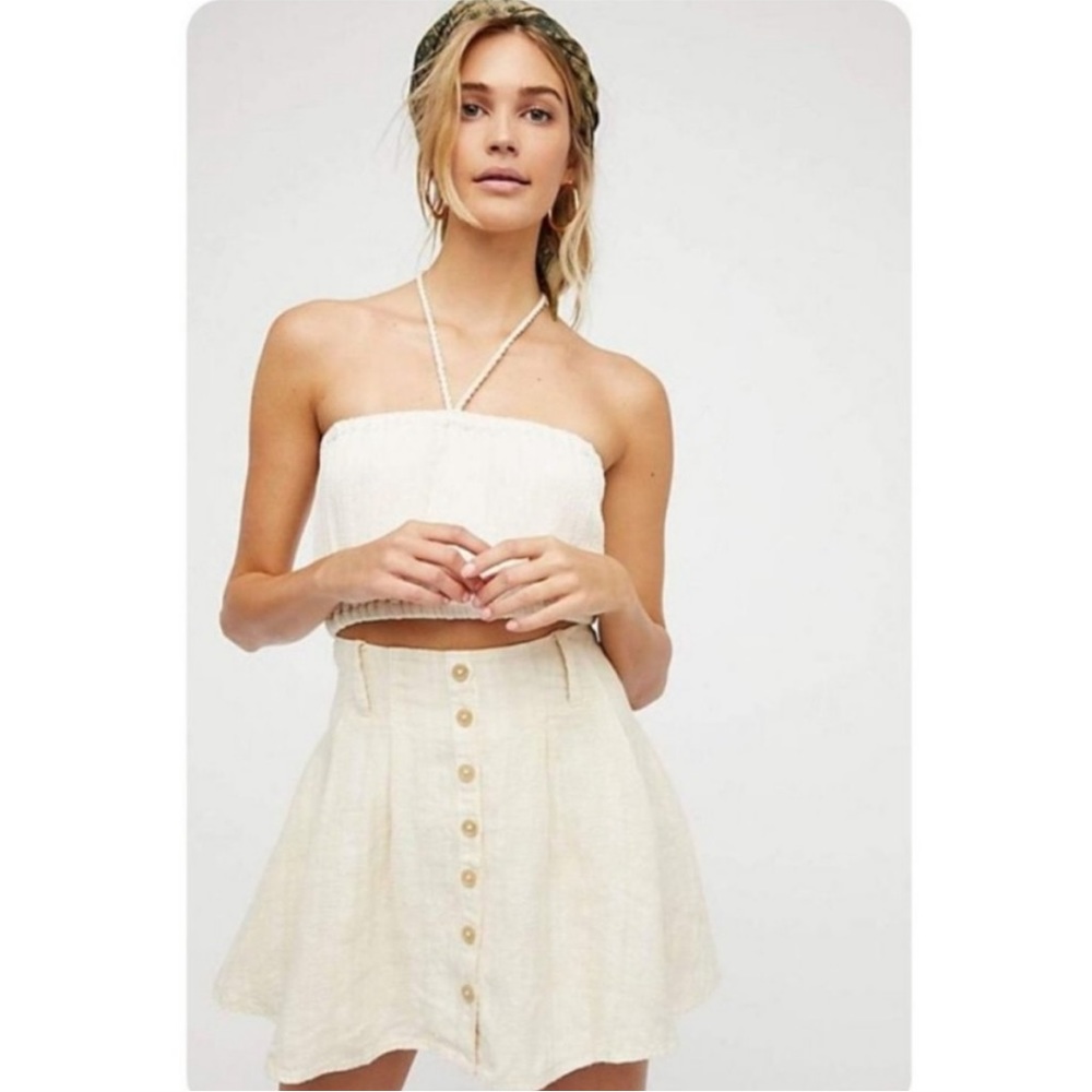 Free People Daze Away Mini Skort in Cream